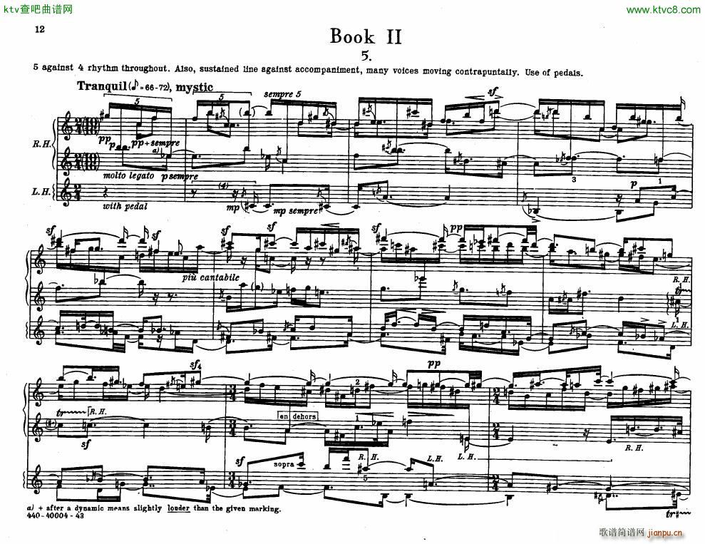 Bolcom 12 etudes for piano(����V)12