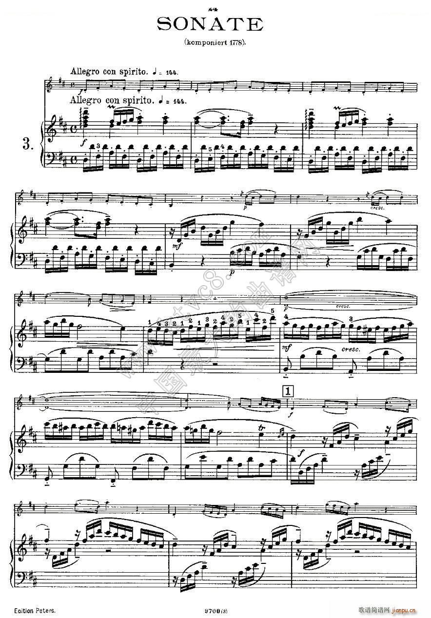Mozart Violin Sonata No 3 KV 306 ����С�������Q��(С�����V)3