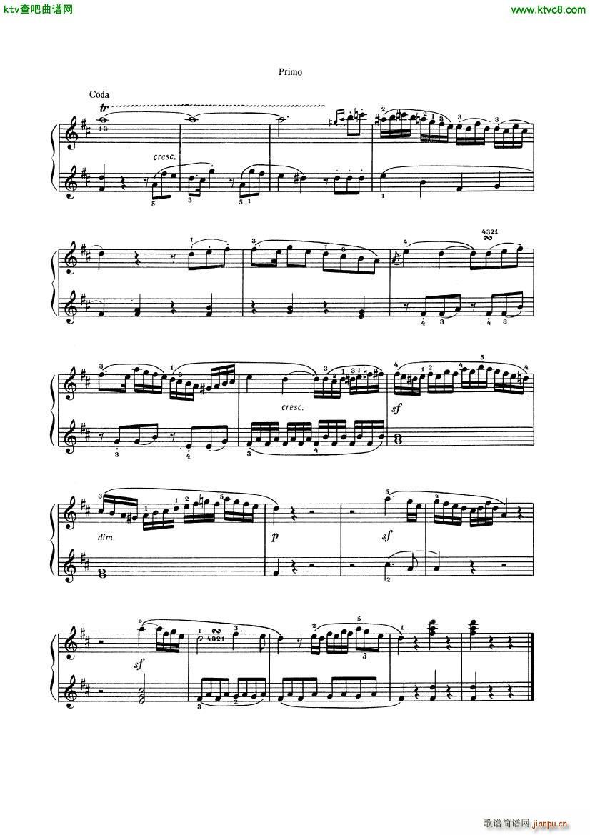 Beethoven op 74 Six Variations 4 hands(����V)14