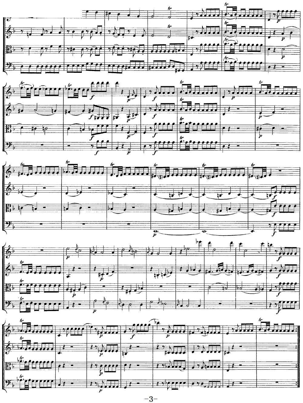 Mozart Quartet No 13 in D Minor K 173(���V)3