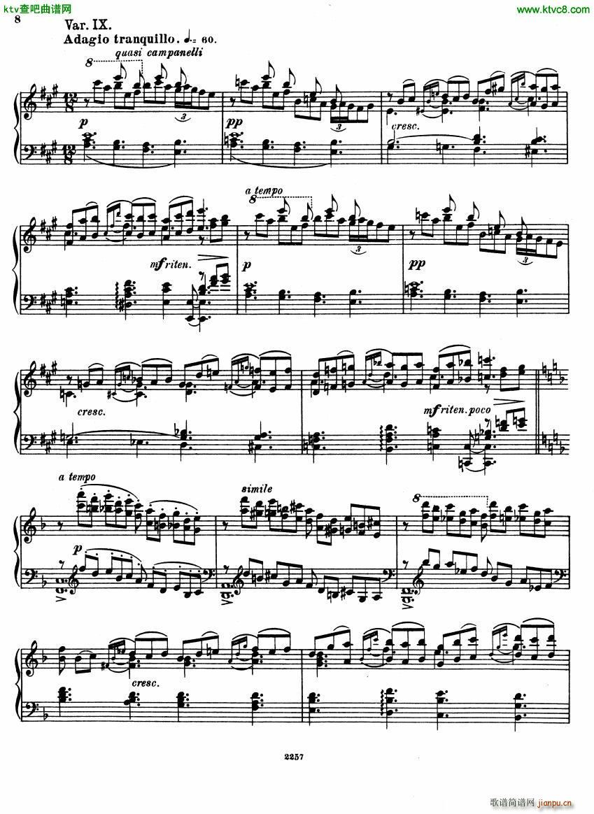 Glazunov Theme et Variations Op 72(����V)8