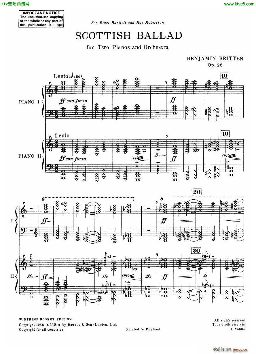 Britten Scottish Ballad op 26 arr for 2 pianos(����V)3