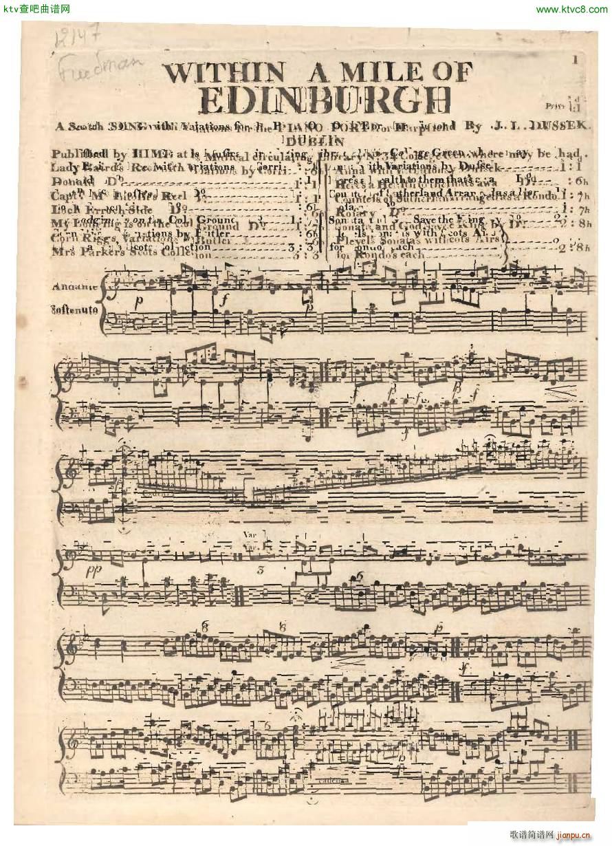 dussek within a mile of edinburgh(����V)1