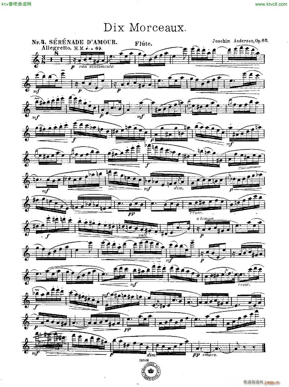 Andersen op 62 Dix Morceaux fl pno(����V)28