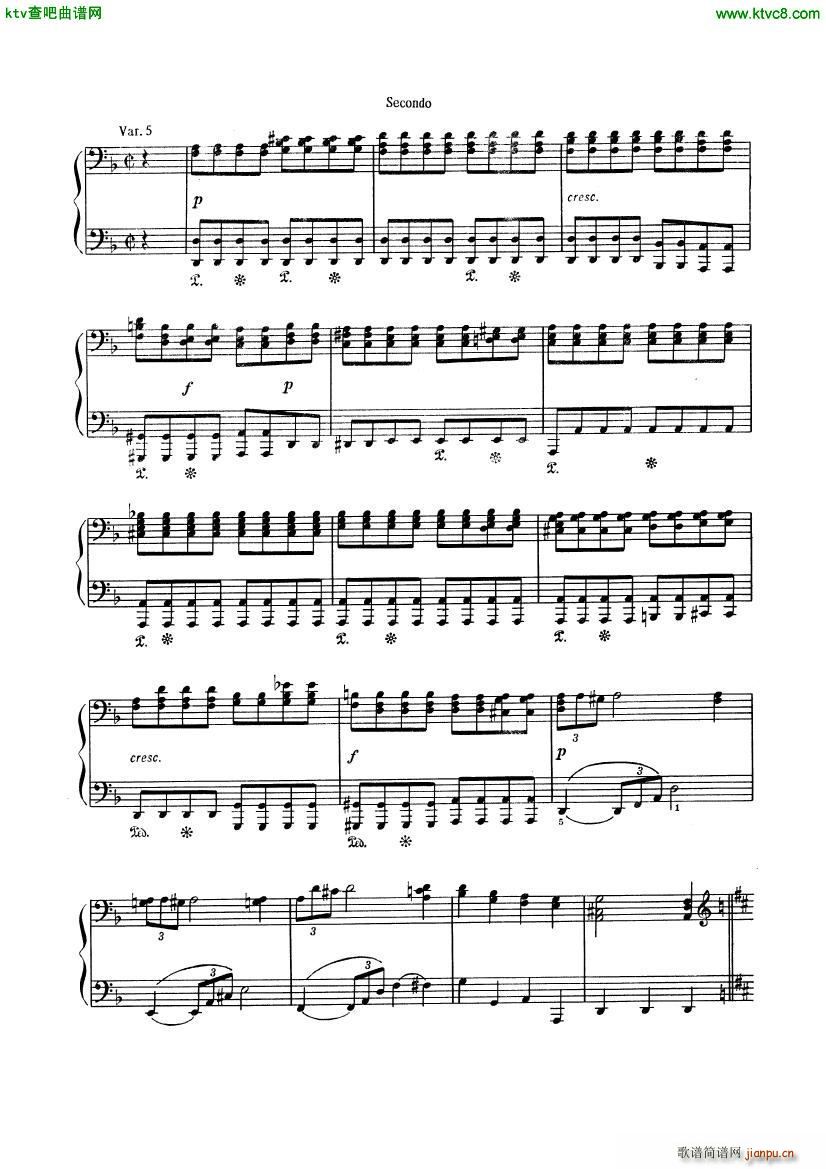 Beethoven op 74 Six Variations 4 hands(����V)9