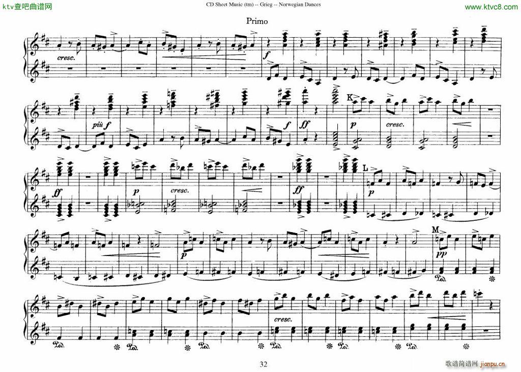Grieg Norwegian Dance Op 35 1 4 Duet(����V)32