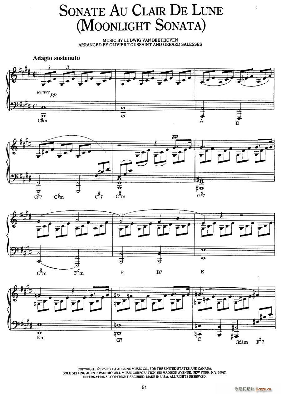 Sonate au Clair de Lune Moonlight Sonata ���¹����Q��(ʮ�ּ�����)1
