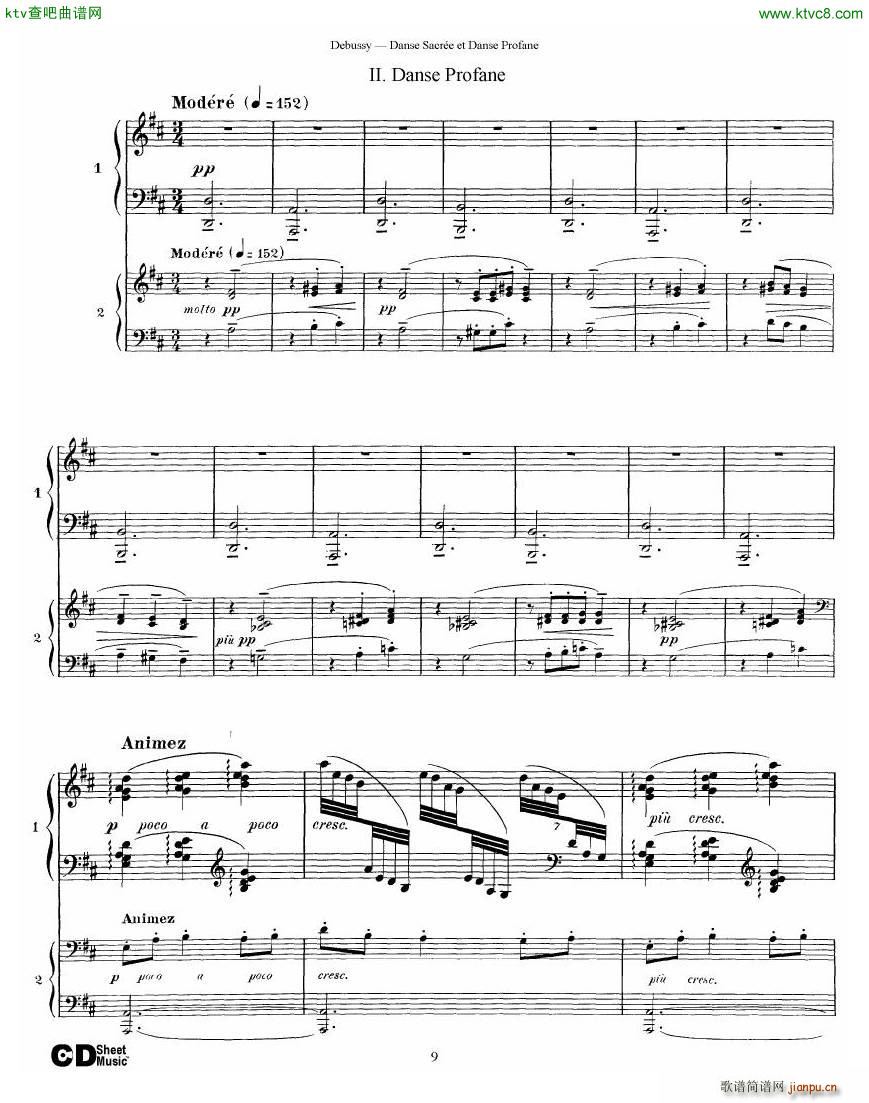 Debussy Danse Sacr��e et Danse Profane 2 Piano s(����V)9