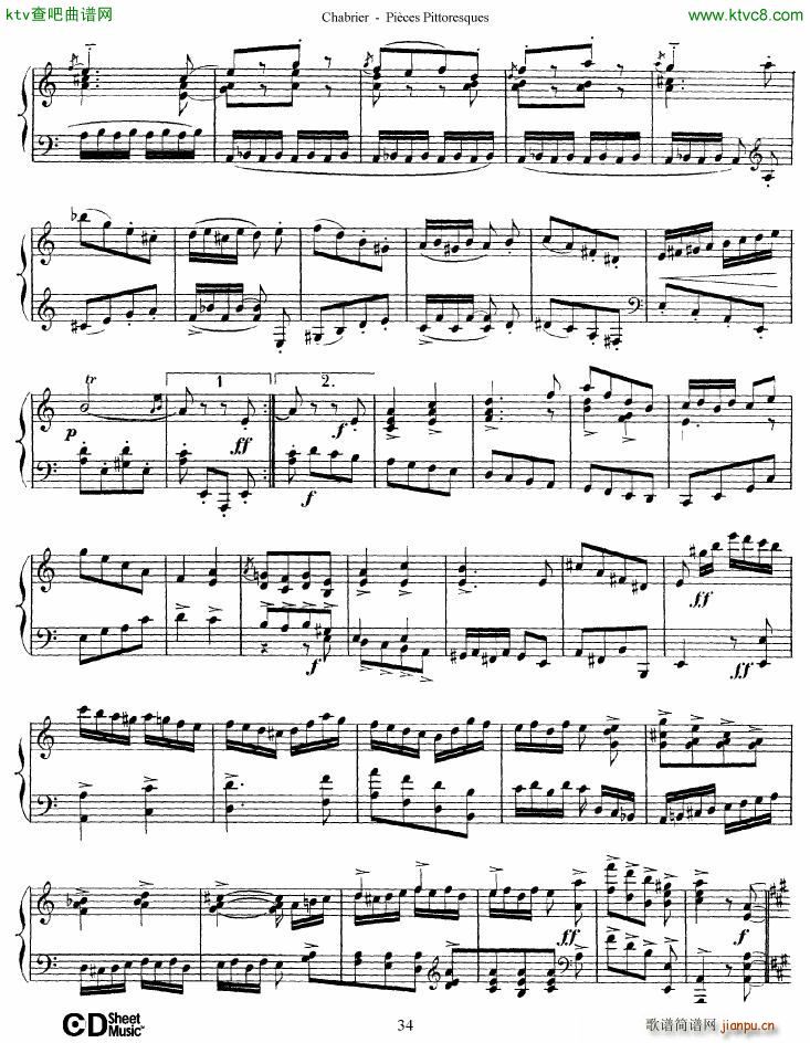 Chabrier Pi��ces Pittoresques 7 10(����V)5