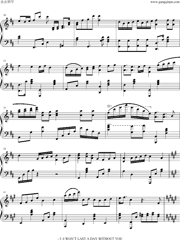 I WON��T LAST A DAY WITHOUT YOU(����V)3