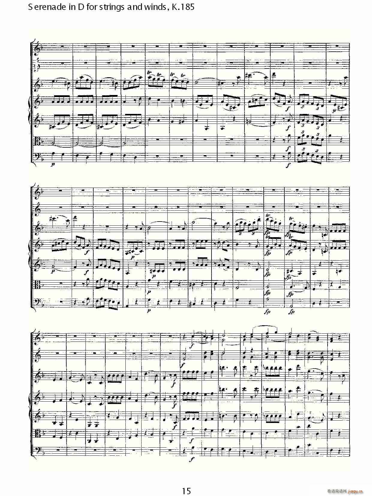 Serenade in D for strings and winds, K.185(ʮ�ּ�����)15