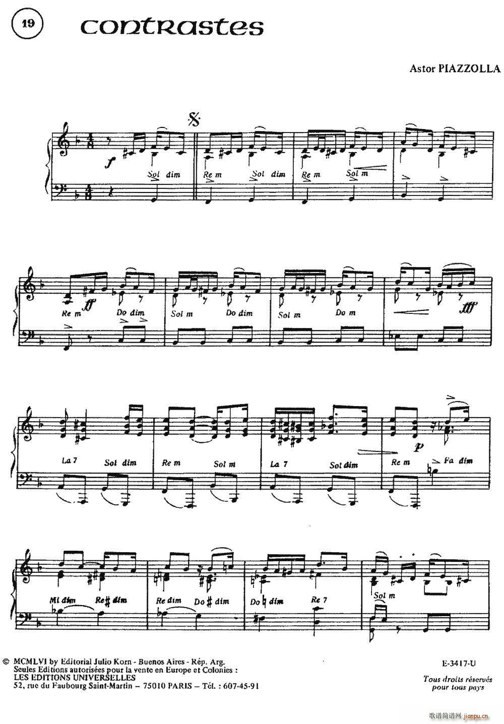 Piazzolla�ϼ� 19 Contrastes(���L(f��ng)���V)1