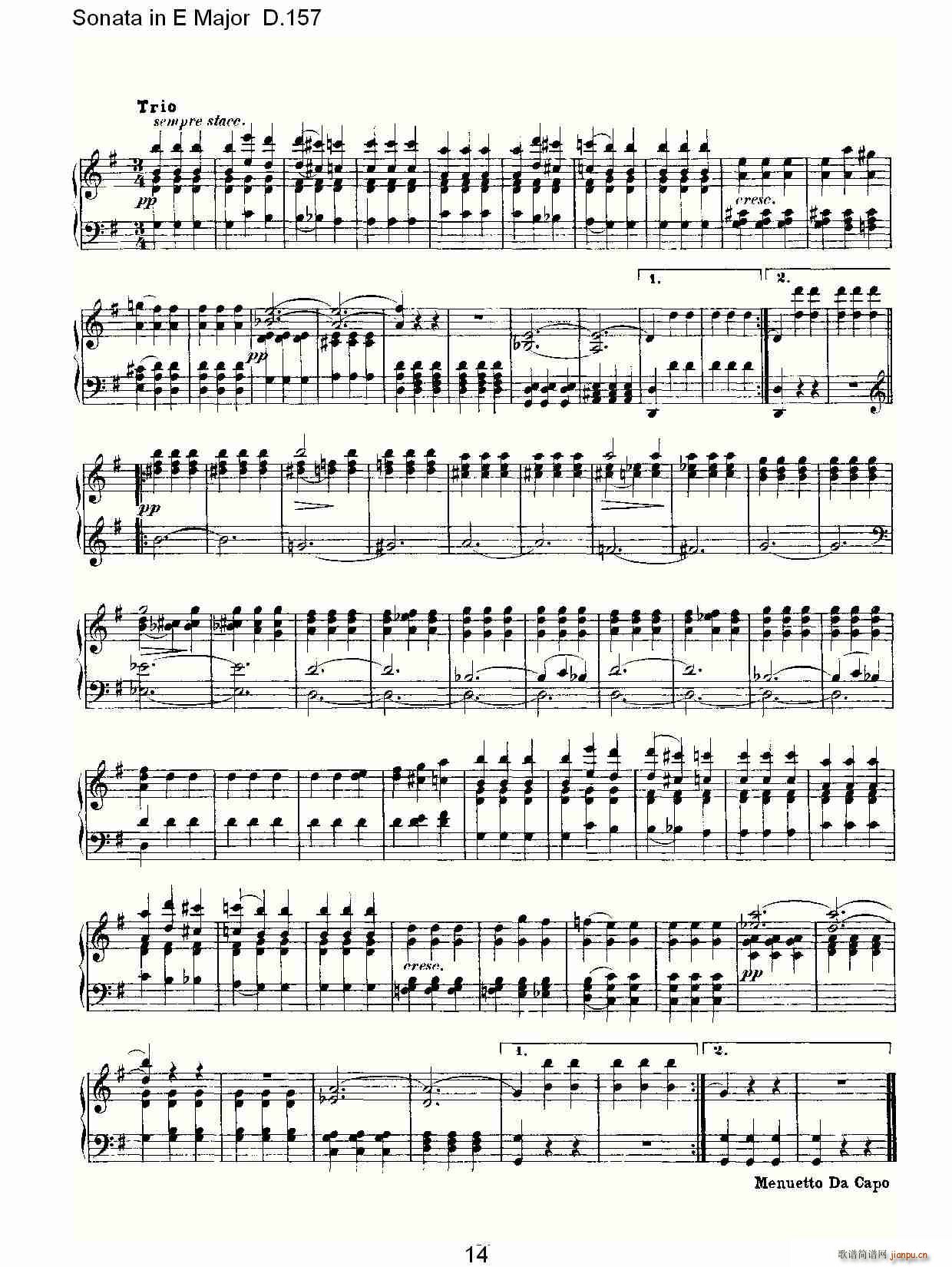 Sonata in E Major D.157(ʮ�ּ�����)14
