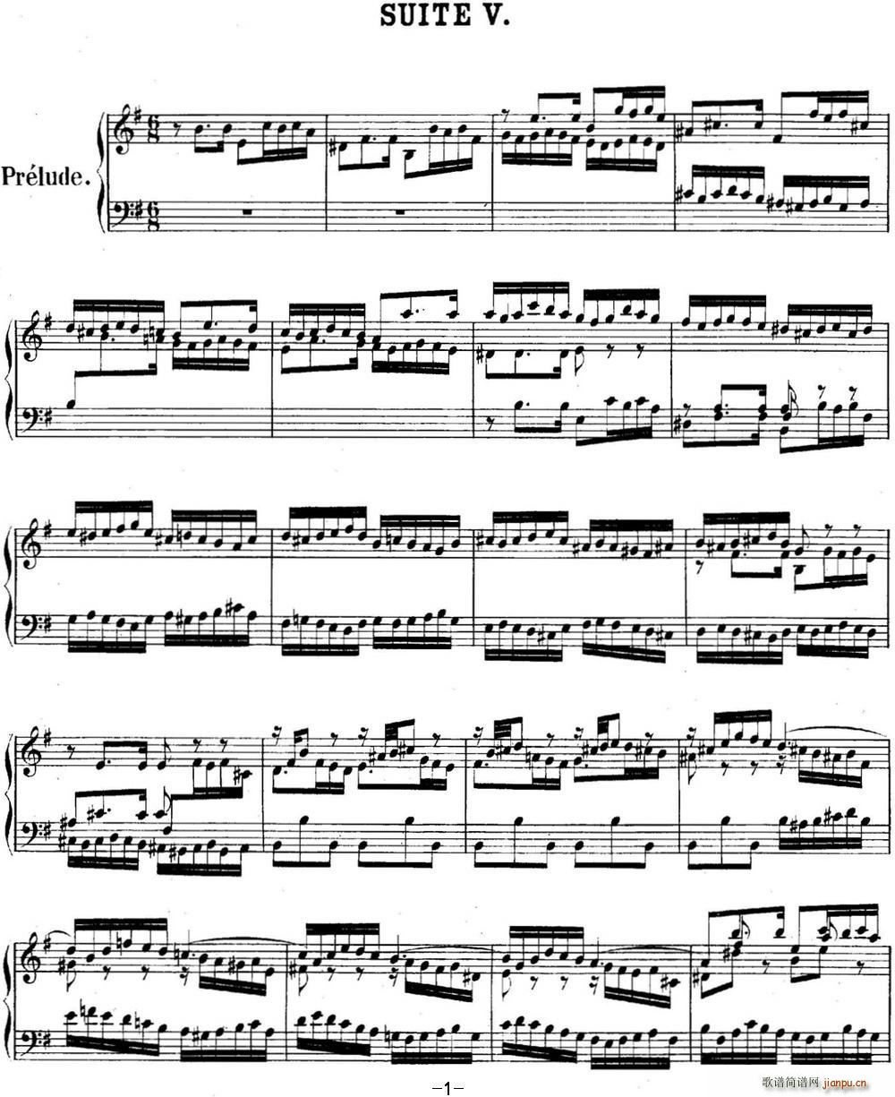 Ӣ���M��No 5 �ͺ� eС�{ 5th Suite BWV 810(����V)1