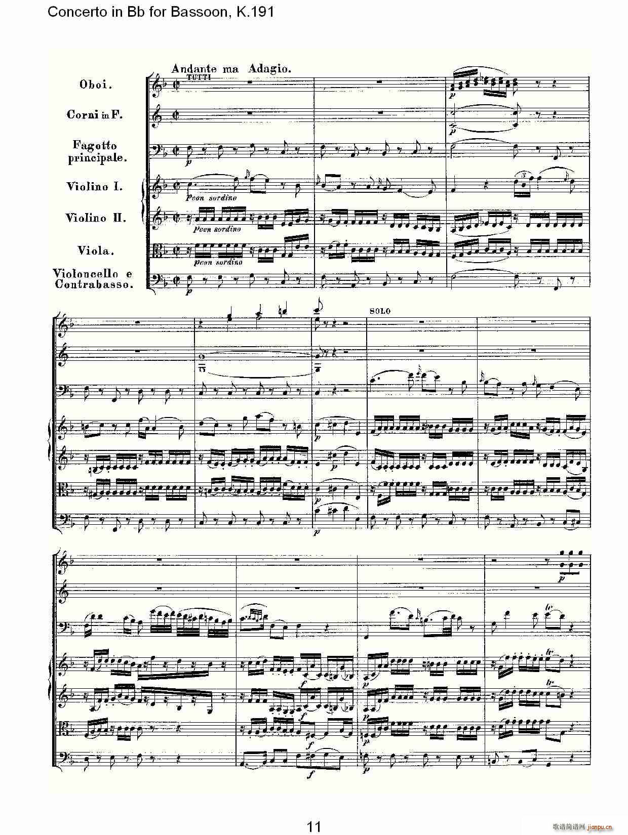 Concerto in Bb for Bassoon, K.191(ʮ�ּ�����)11
