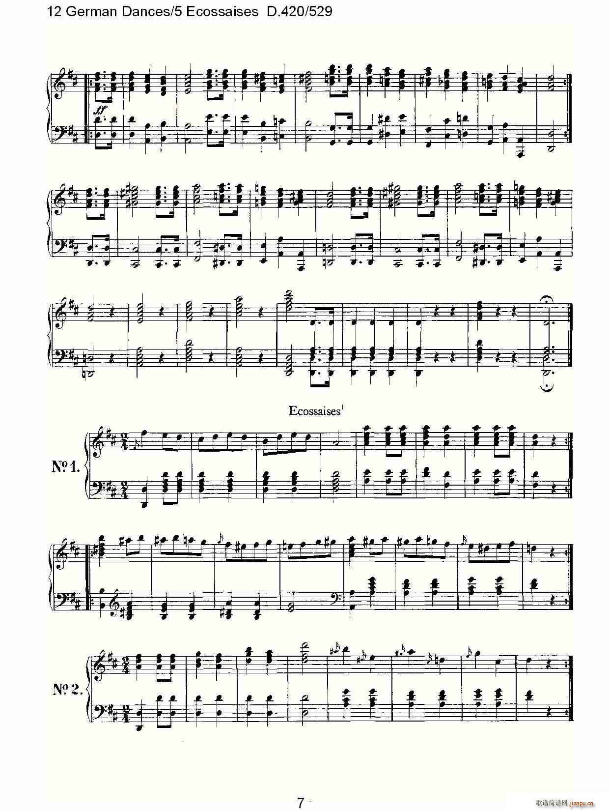 12 German Dances5 Ecossaises D.420529(ʮ�ּ�����)7