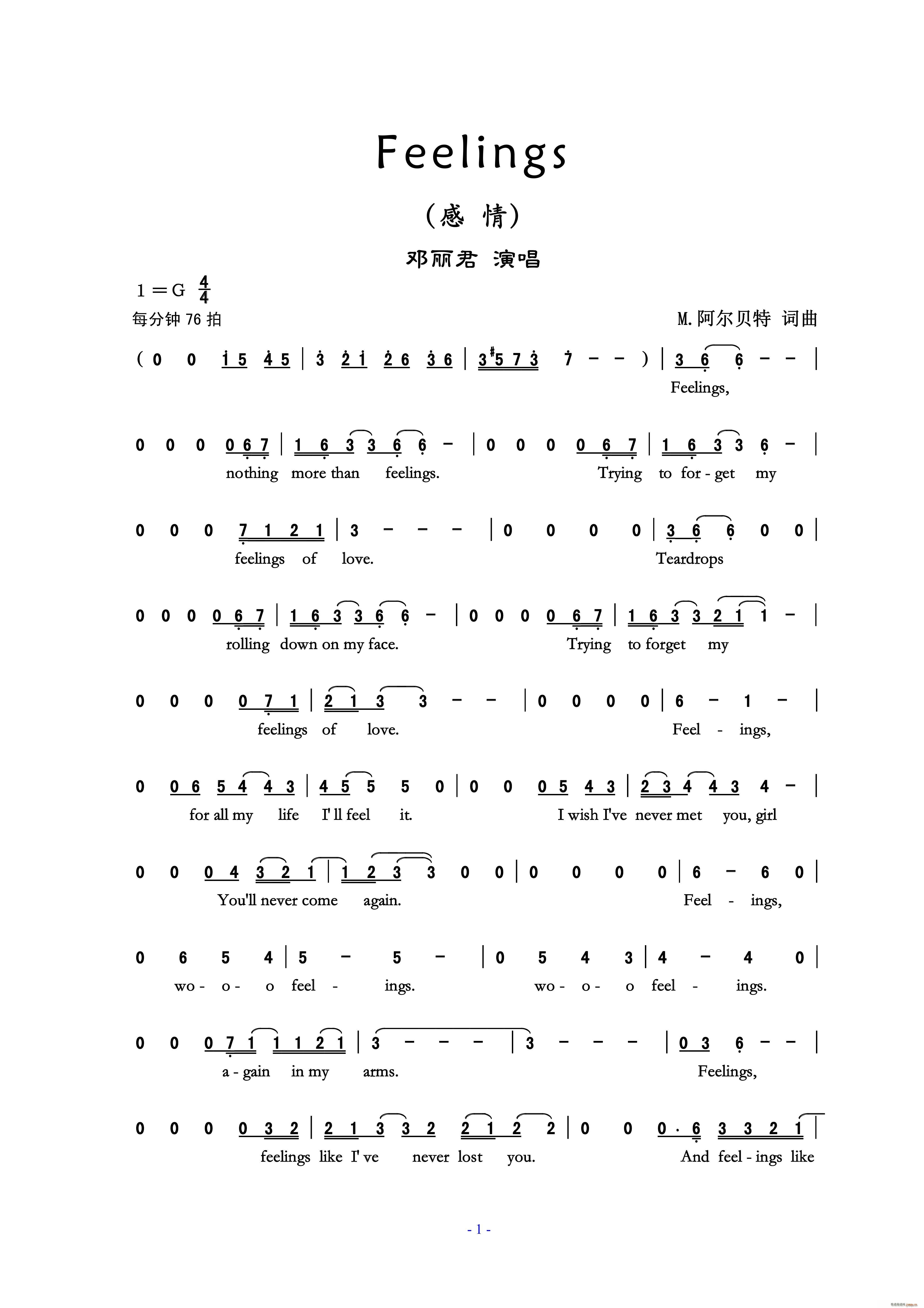 Feelings ����(ʮ�ּ�����)1