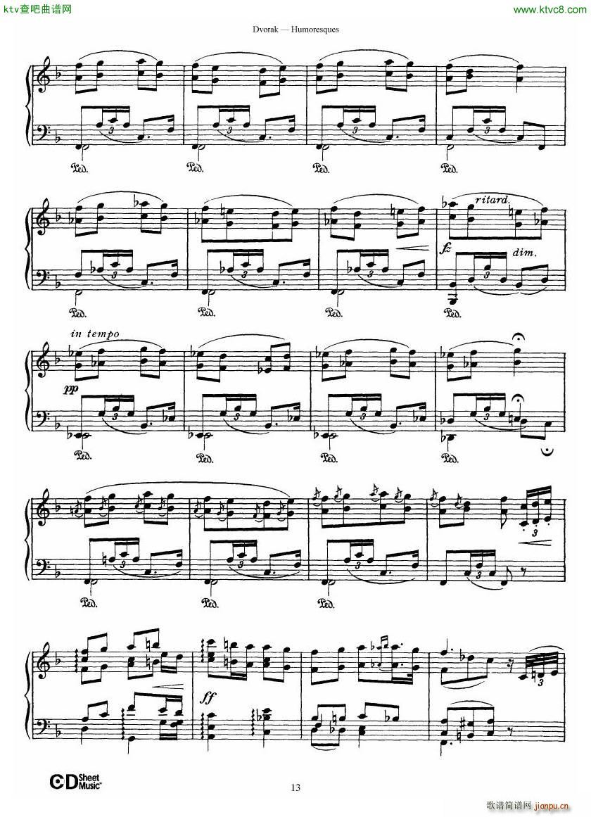 Dvor��k op 101 8 Humoresques(����V)13