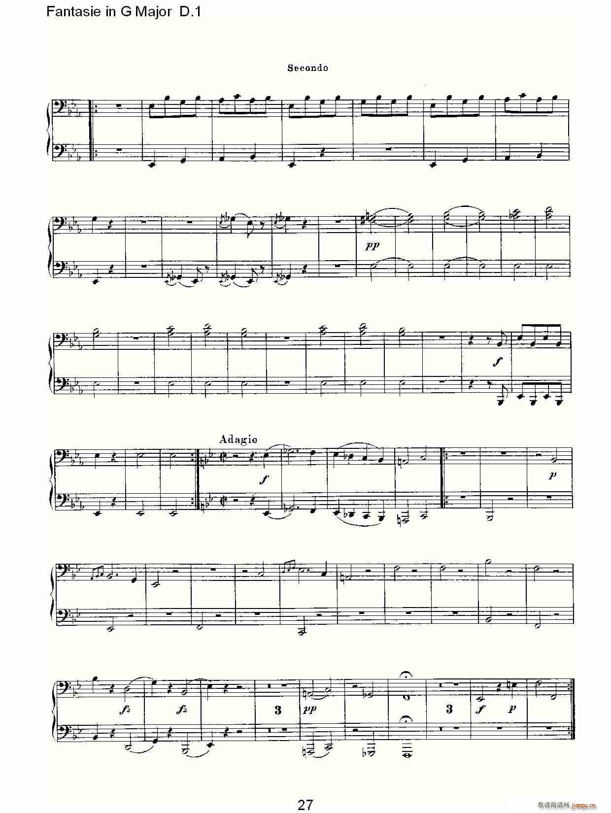 Fantasie in G Major D.1(ʮ�ּ�����)27