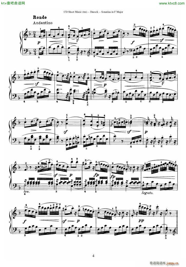 Dussek Sonatina in G Major(����V)15