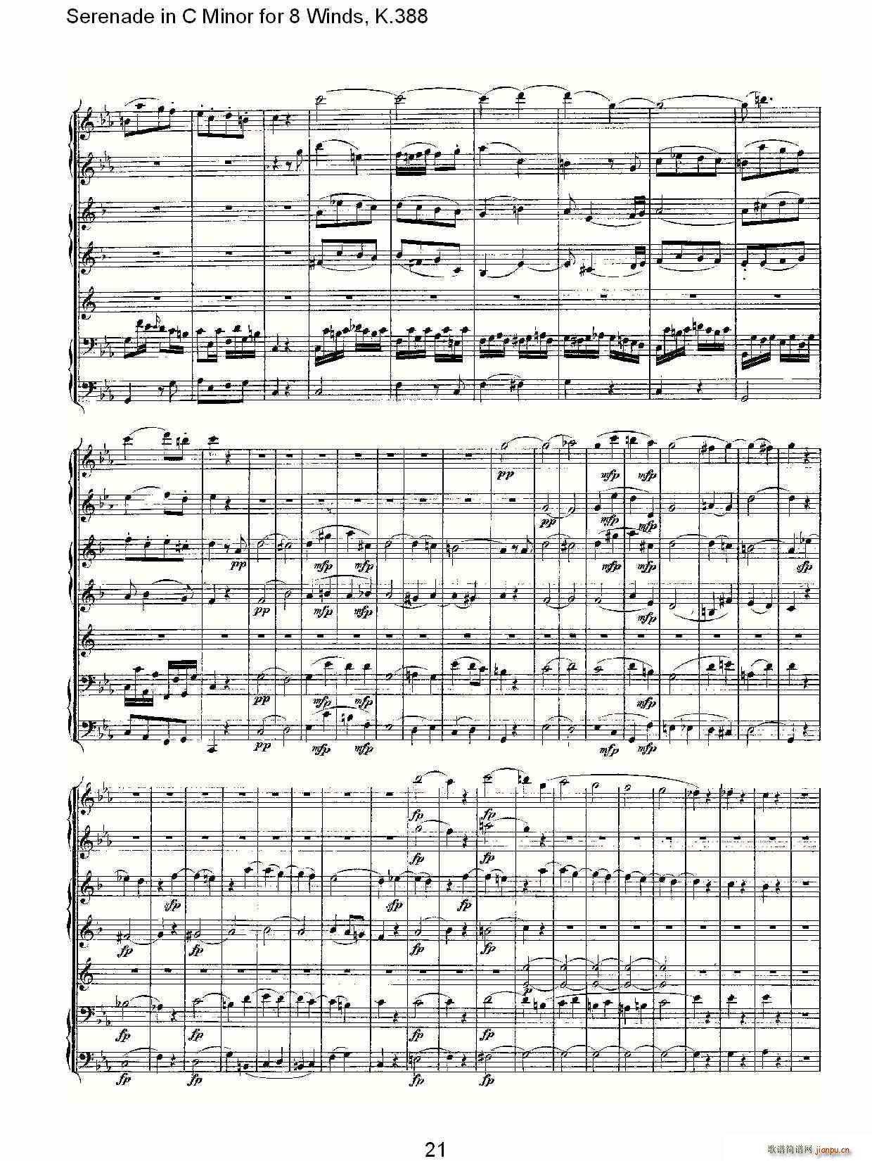 Serenade in C Minor for 8 Winds, K.388(ʮ�ּ�����)21