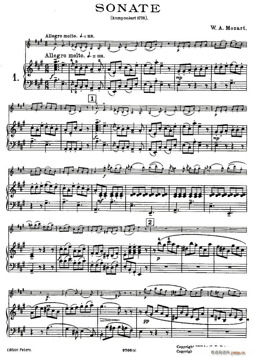 Mozart Violin Sonata No 1 KV 305 ��һС�������Q��(С�����V)3
