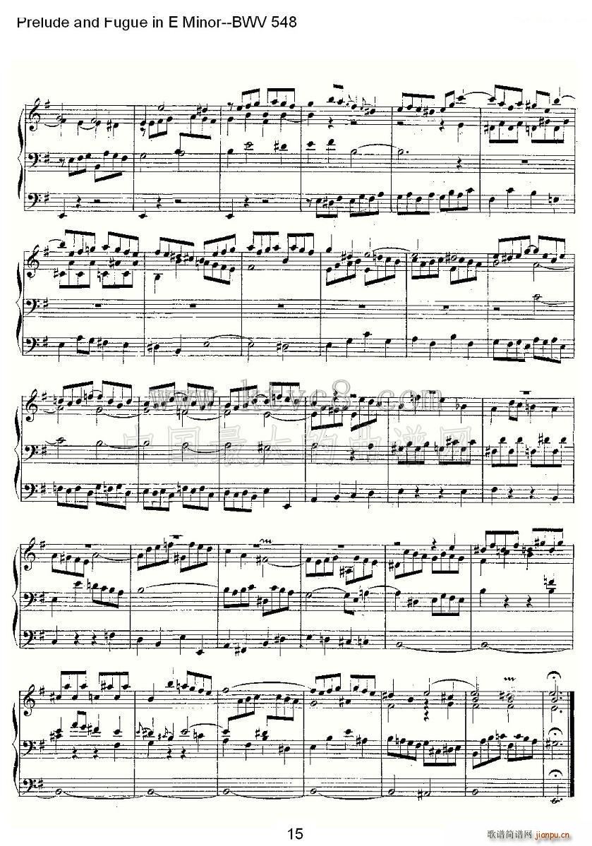 Prelude and Fugue in E Minor BWV 548 ���L(f��ng)���V(ʮ�ּ�����)15
