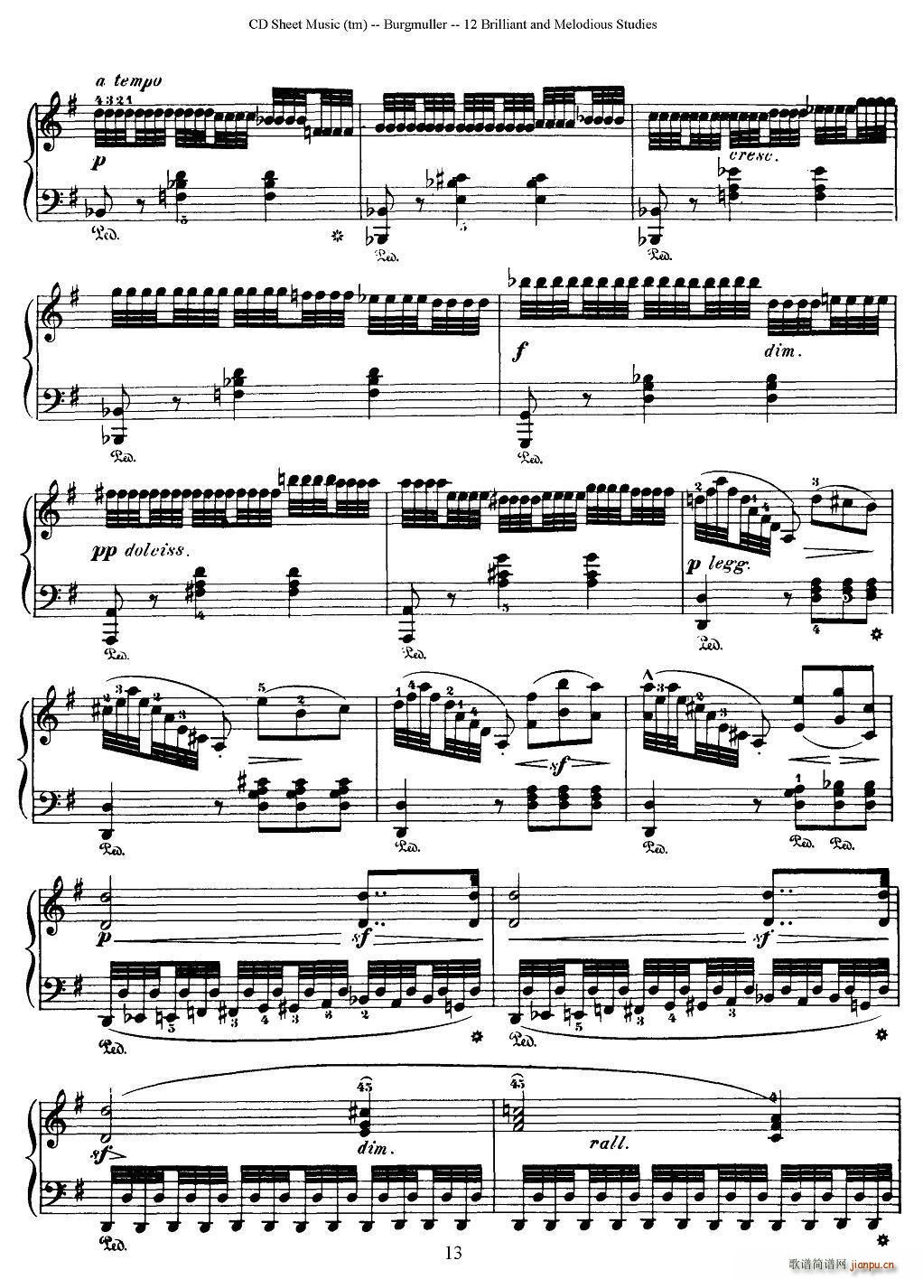Burgmuller 12 Brillian and Melodious Studies 6(����V)3