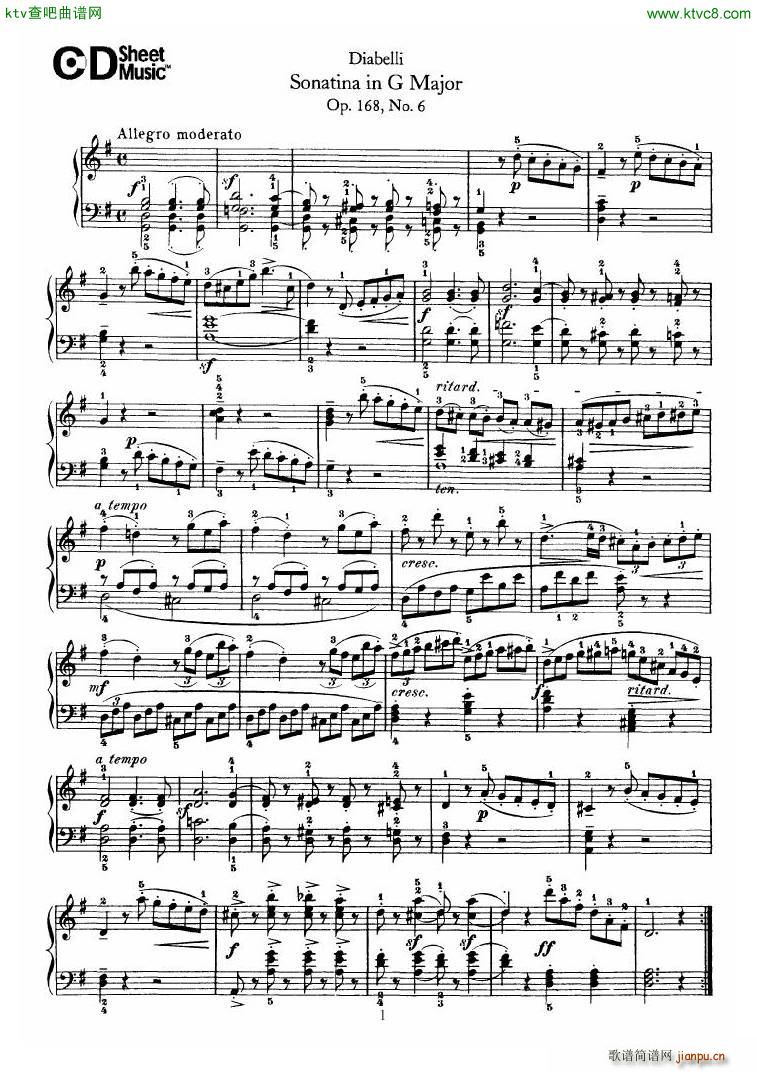 Diabelli Sonatinas Op 168 No 1 7 34P(����V)24