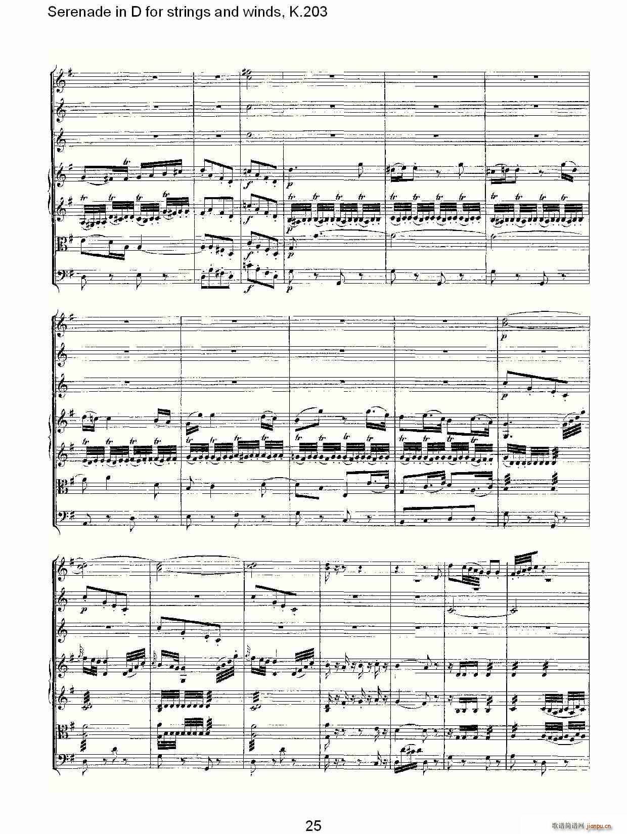 Serenade in D for strings and winds, K.203(ʮ�ּ�����)25