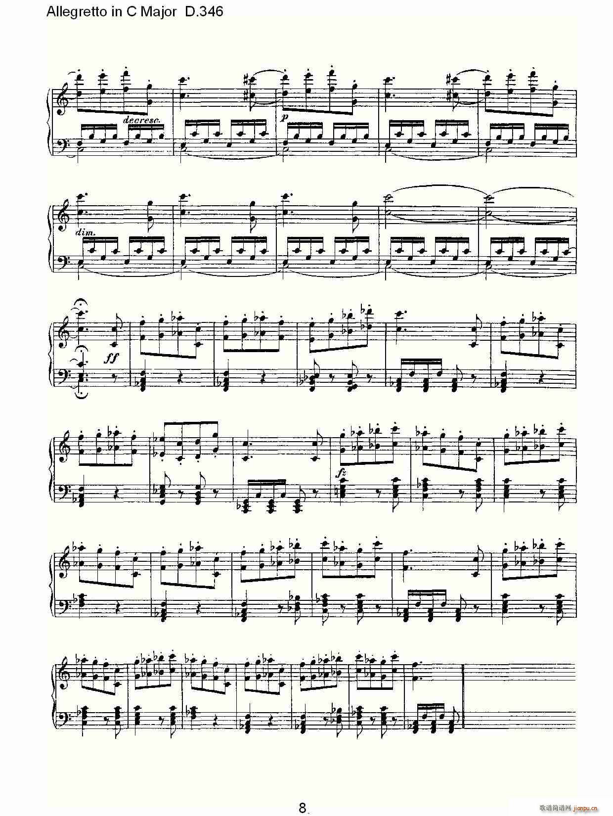 Allegretto in C Major D.346(ʮ�ּ�����)8