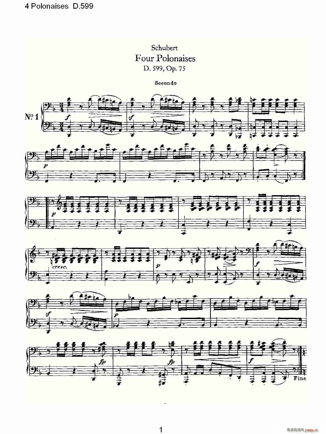 4 Polonaises D.599(ʮ�ּ�����)1
