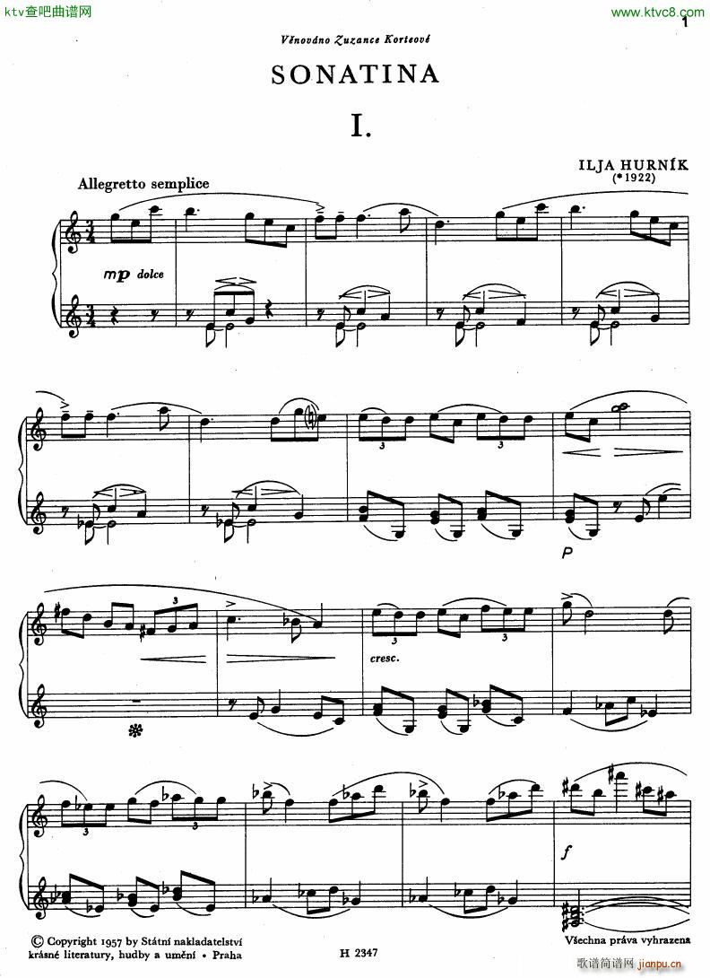 Hurnik piano sonatina(����V)1