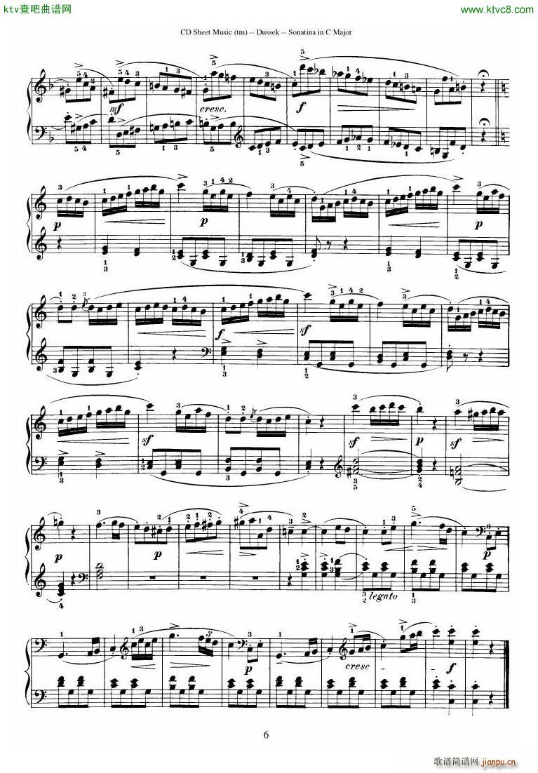 Dussek Sonatina in G Major(����V)11