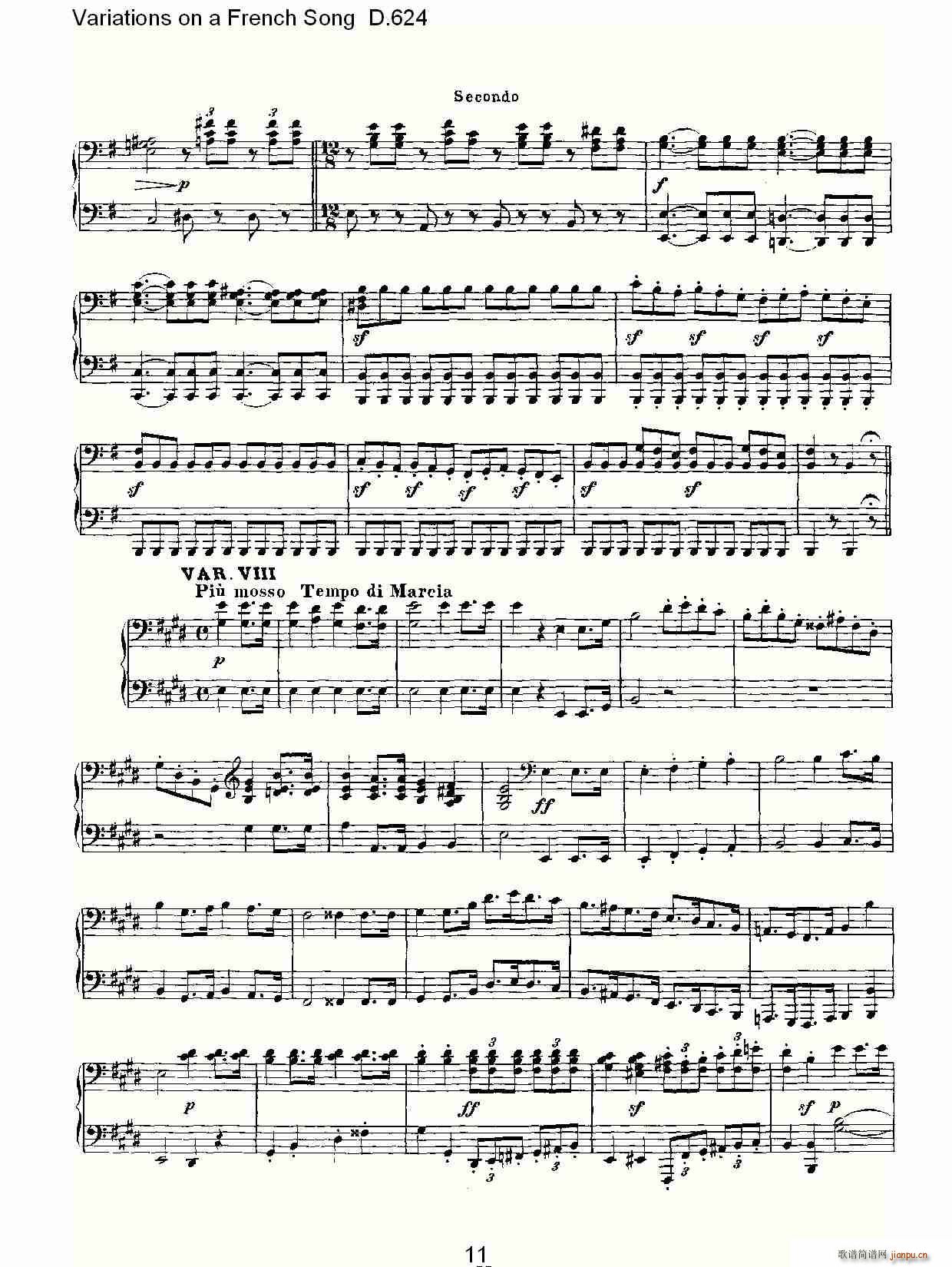 Variations on a French Song D.624(ʮ�ּ�����)11