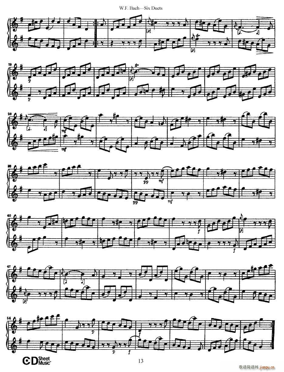 Six Duets 6�׶����� 2(���V)6