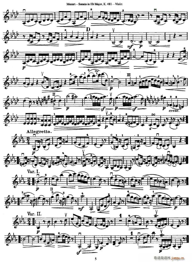 Sonata in Eb Major K.481(ʮ�ּ�����)5