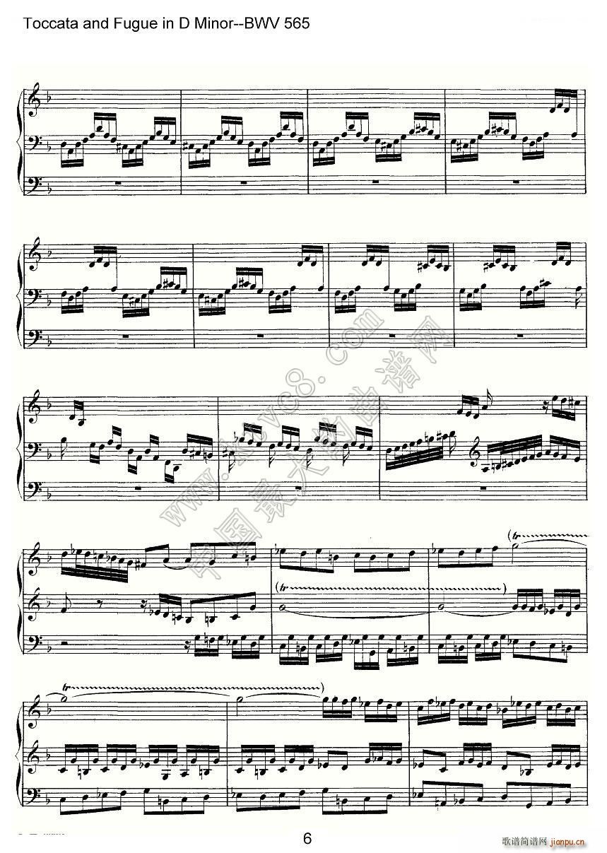 Toccata and Fugue in D Minor BWV 565 ���L(f��ng)���V(ʮ�ּ�����)6
