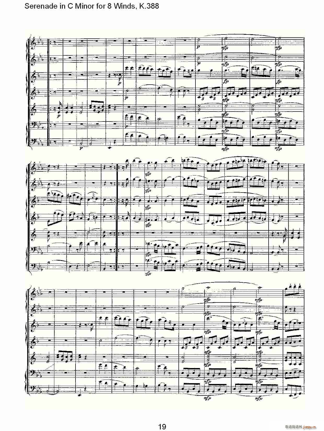 Serenade in C Minor for 8 Winds, K.388(ʮ�ּ�����)19