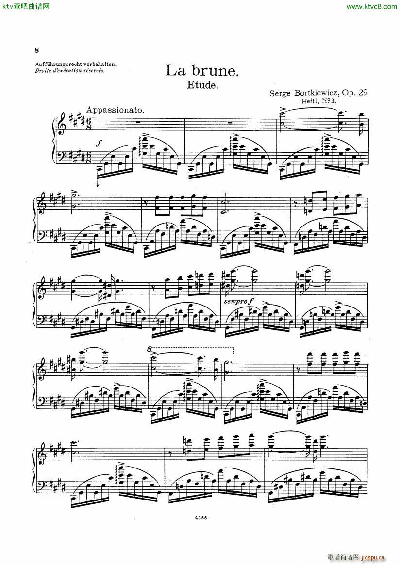 Bortkiewicz Op29 12 Etudes Nouvelles Book 1(����V)7