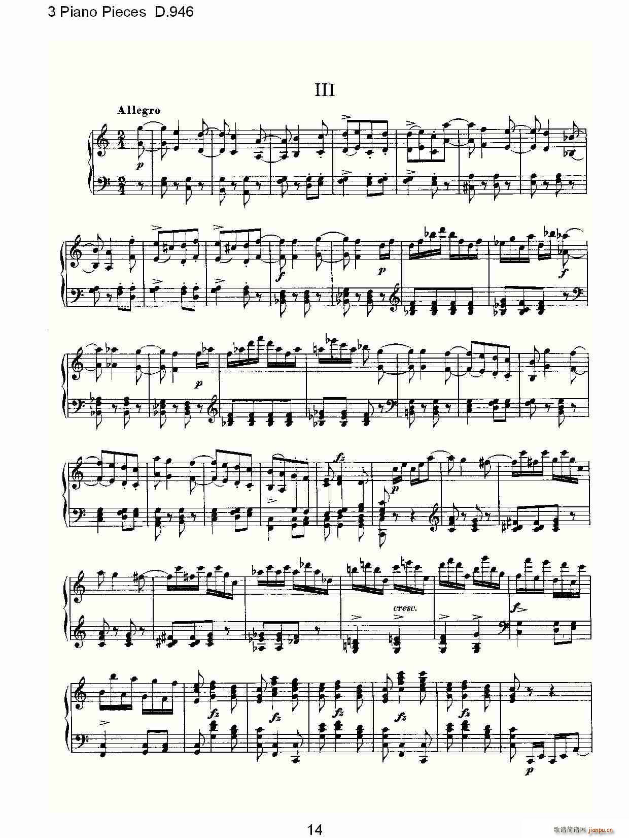 3 Piano Pieces D.946(����V)14