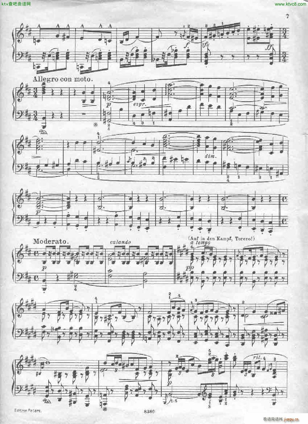 Bizet Carmen themes ed peters(����V)9