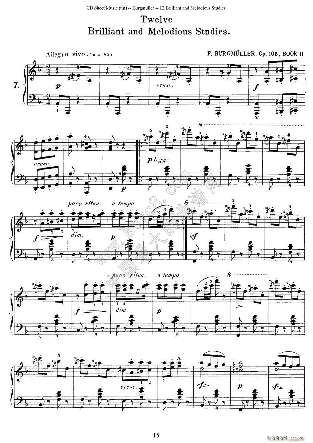 Burgmuller 12 Brillian and Melodious Studies 7(����V)1