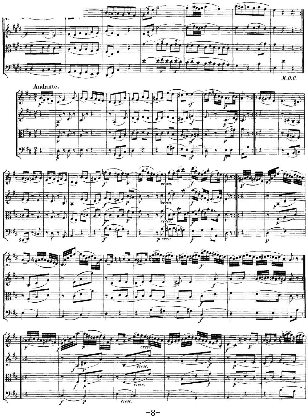 Mozart Quartet No 18 in A Major K 464(���V)8