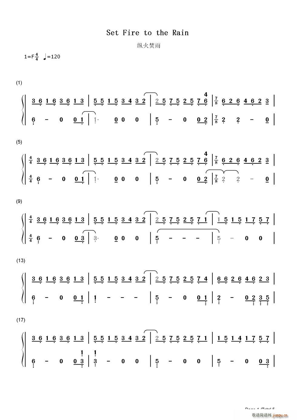 �v����� Set Fire to the Rain �p��(����V)1