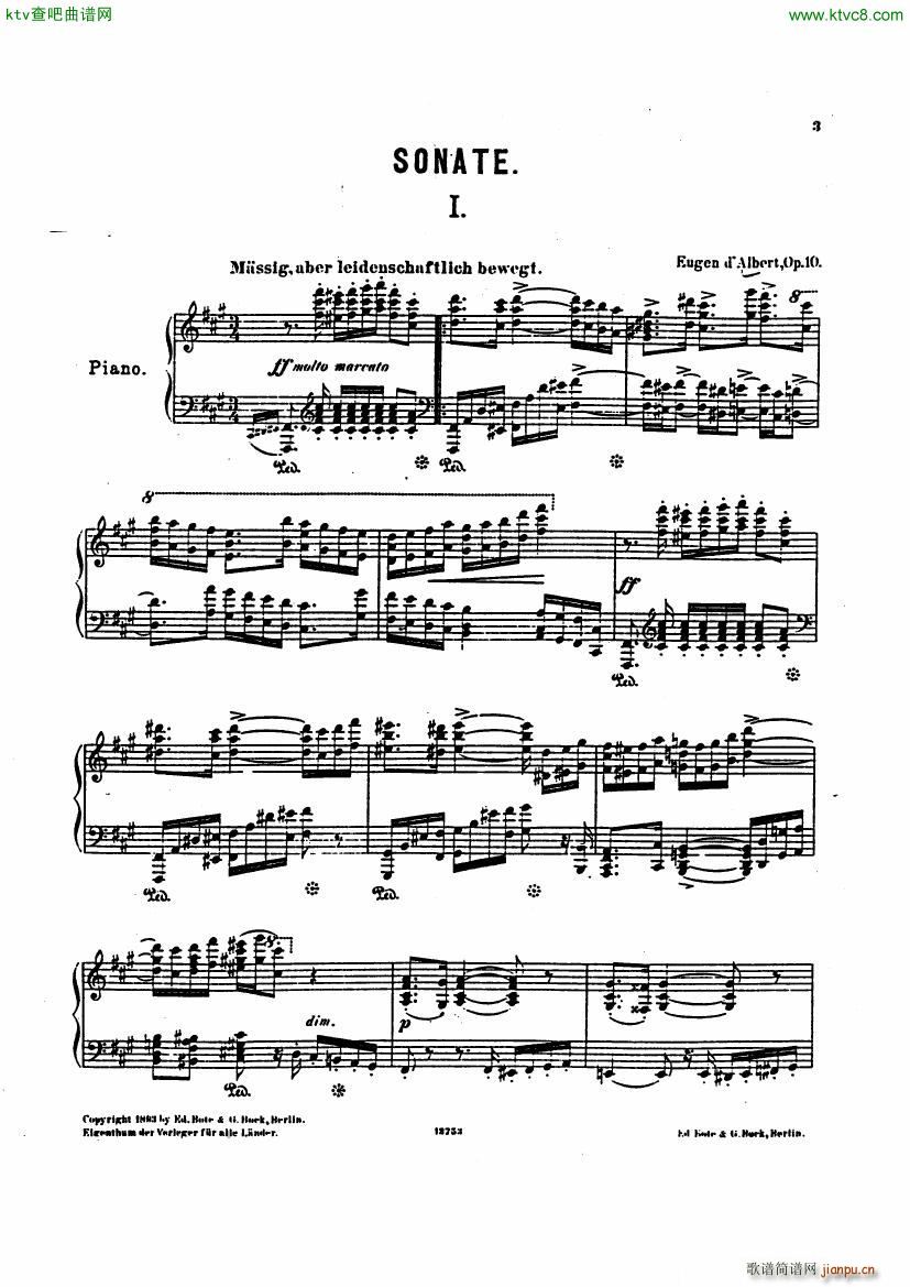 D Albert op 10 Piano Sonata 1(����V)1