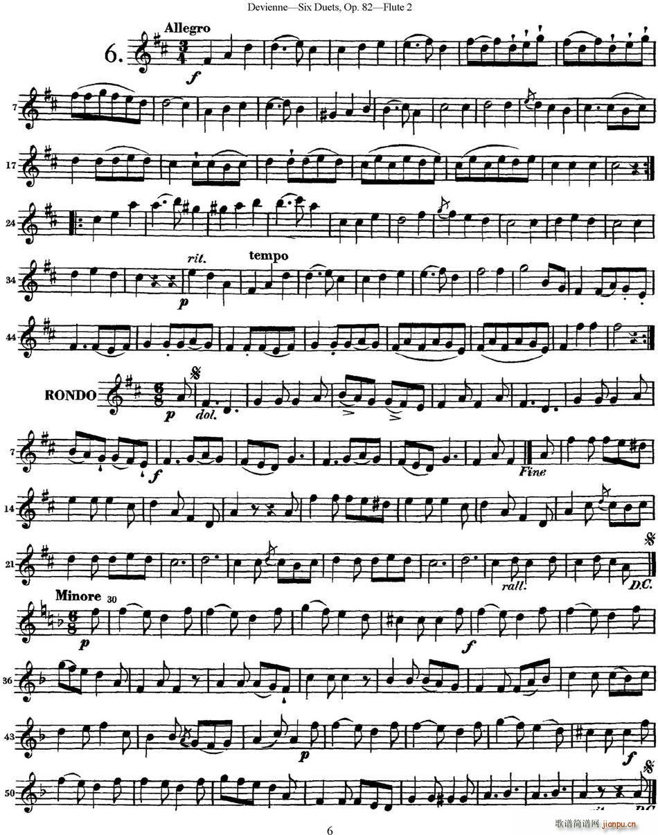 �¾S���{����(g��)�L(ch��ng)�Ѷ�����С��Op 82 Flute 2 NO 6(�Ѻ��V)1