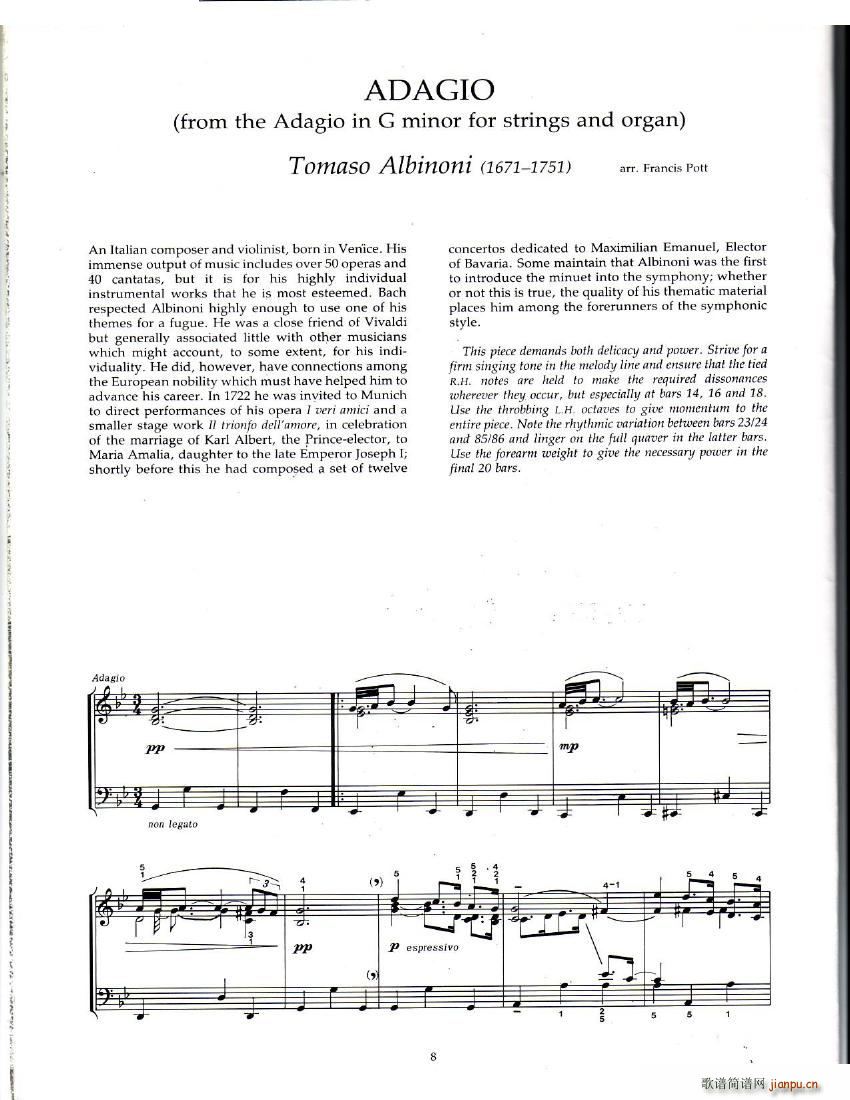 Albinoni Pott Adigio in G Adigio in G(ʮ�ּ�����)1