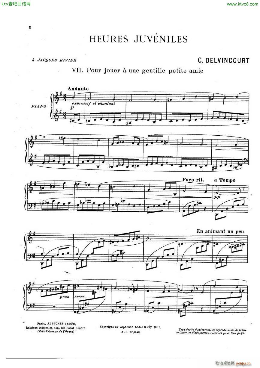 Delvincourt Heures juveniles No5 missing(����V)12