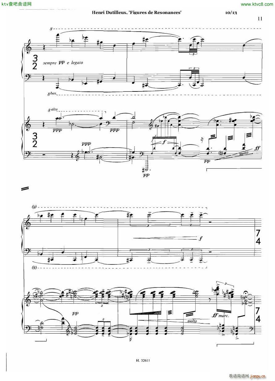 Dutilleux Figures de R��sonances for Two Pianos(����V)10
